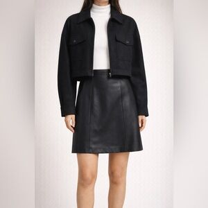 Vintage Y2K Wilson Classic Black Leather Lined Mini Skirt SZ 6